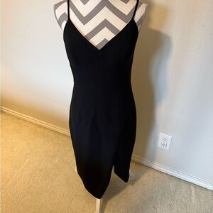 Eliza J Black V-Neck Midi Slip Dress